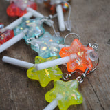 Holographic shard stars lollipop earrings