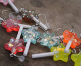 Holographic shard stars lollipop earrings