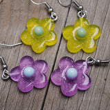 Mini Clear Sparkle Candy Flower earrings