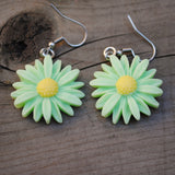 Pastel Daisy flowers earrings