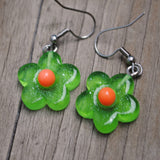 Mini Clear Sparkle Candy Flower earrings