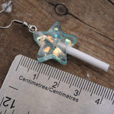 Holographic shard stars lollipop earrings