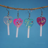 Heart Lollipop Candy balls Earrings