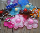 Mini Clear Sparkle Candy Flower earrings