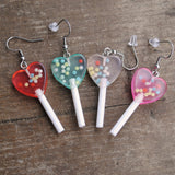 Heart Lollipop Candy balls Earrings