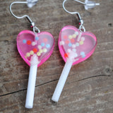 Heart Lollipop Candy balls Earrings