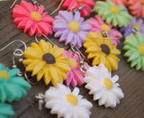 Pastel Daisy flowers earrings