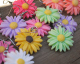 Pastel Daisy flowers earrings