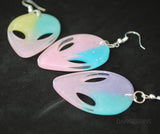 Glittery alien face earrings