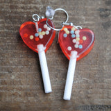 Heart Lollipop Candy balls Earrings