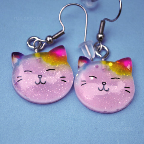 Cat sparkle noggins earrings