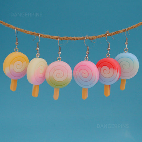 Spiral gradient popsicle earrings