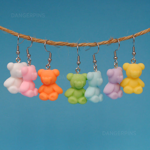 Solid color candy Bears earrings