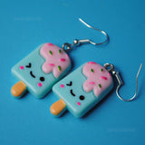 Kawaii Wink Ice Cream earrings