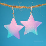 Glitter stars resin earrings