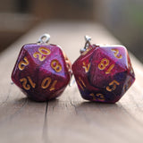 Royal Sapphire Galaxy Swirl swirl RPG dice earrings