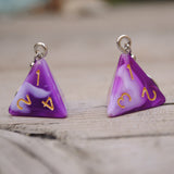 Grape Cream Swirl swirl RPG dice earrings