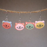 Stitched Cat heads earrings