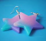 Glitter stars resin earrings