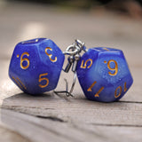 Sapphire Sparkle RPG dice earrings