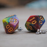 Nebula Swirl swirl RPG dice earrings