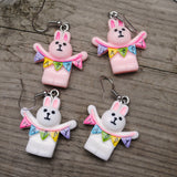 Happy Bunting Bunnies earrings