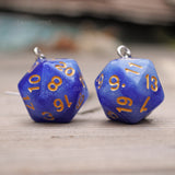 Sapphire Sparkle RPG dice earrings