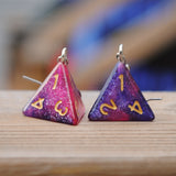 Royal Sapphire Galaxy Swirl swirl RPG dice earrings