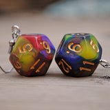 Nebula Swirl swirl RPG dice earrings