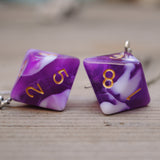 Grape Cream Swirl swirl RPG dice earrings