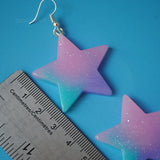 Glitter stars resin earrings