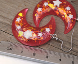 Large Crescent Starry moons earrings