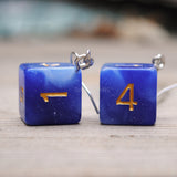 Sapphire Sparkle RPG dice earrings