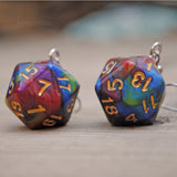 Nebula Swirl swirl RPG dice earrings