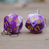 Grape Cream Swirl swirl RPG dice earrings