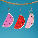 Large Watermelon sparkle Slices earrings