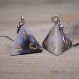 Ash swirl RPG dice earrings