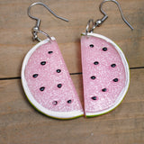 Large Watermelon sparkle Slices earrings