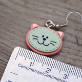 Stitched Cat heads earrings