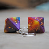 Nebula Swirl swirl RPG dice earrings