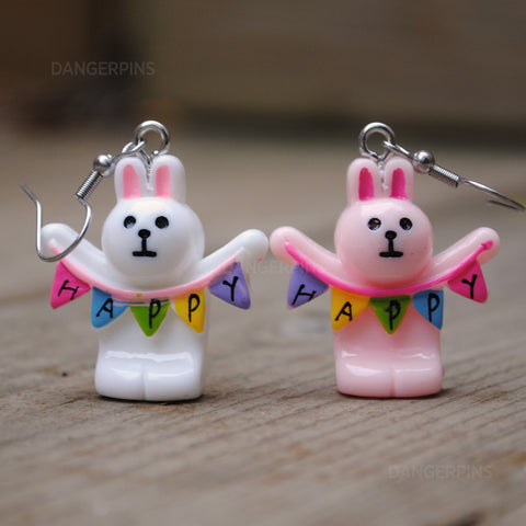 Happy Bunting Bunnies earrings