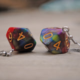 Nebula Swirl swirl RPG dice earrings