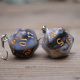 Ash swirl RPG dice earrings