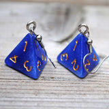 Sapphire Sparkle RPG dice earrings