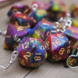 Nebula Swirl swirl RPG dice earrings