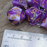 Grape Cream Swirl swirl RPG dice earrings