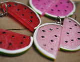 Large Watermelon sparkle Slices earrings