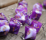 Grape Cream Swirl swirl RPG dice earrings