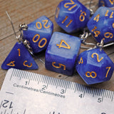 Sapphire Sparkle RPG dice earrings