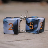 Blueberry Liquorice swirl RPG dice earrings